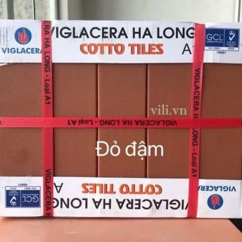 Gạch thẻ ốp trang trí 6X24 Cotto Viglacera Hạ Long đỏ đậm