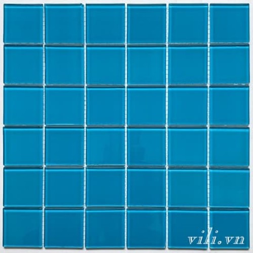 Gạch trang trí mosaic thủy tinh MH 4803 xanh dương