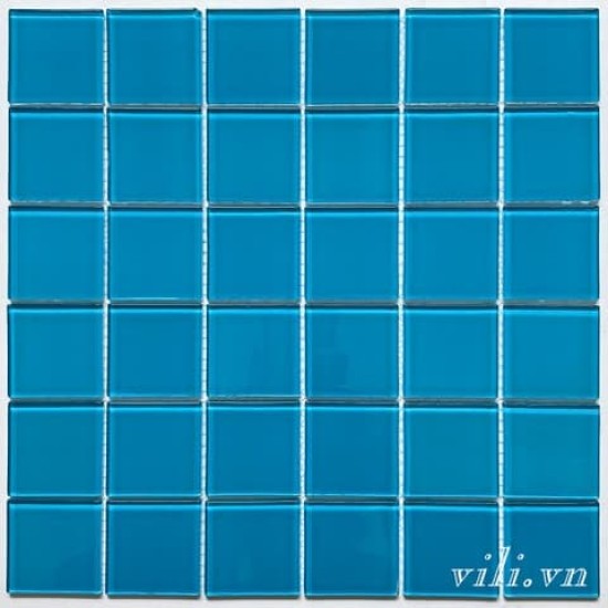 Gạch trang trí mosaic thủy tinh MH 4803 xanh dương