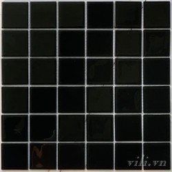 Gạch trang trí mosaic thủy tinh MH 4809 màu đen