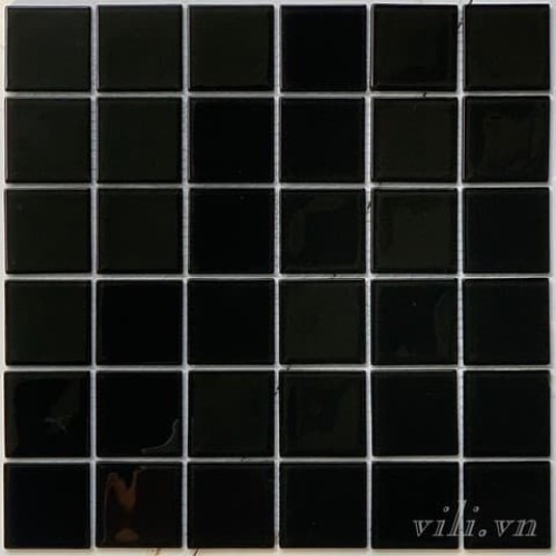 Gạch trang trí mosaic thủy tinh MH 4809 màu đen