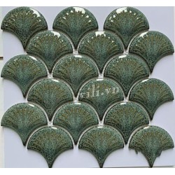 Gạch trang trí mosaic vảy cá vỏ sò gốm xứ MHF 18