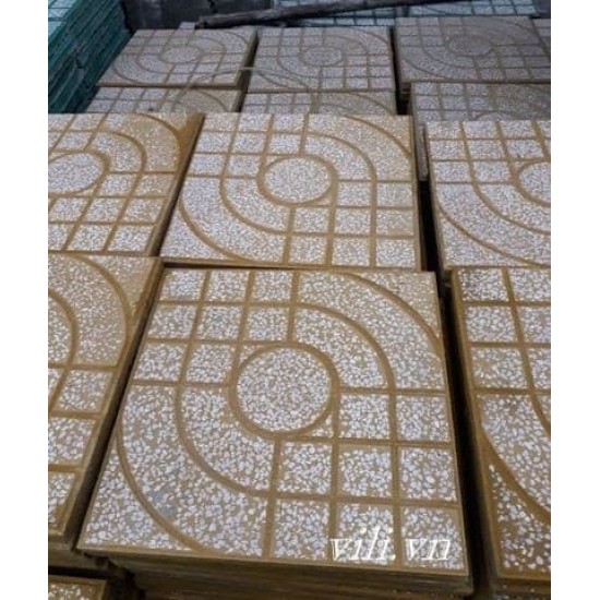 Gạch Lát Vỉa Hè 40x40 Terrazzo Mắt Nai Vàng