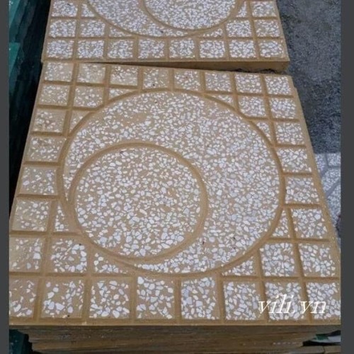 Gạch Vỉa Hè 40x40 Terrazzo Mặt Trăng Vàng