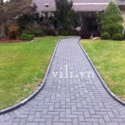 Gạch Vỉa Hè Chữ Nhật Nhám Xám - Đỏ - Vàng