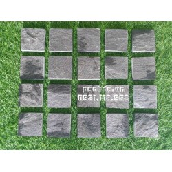 Đá chẻ xanh đen tự nhiên 10x10x2cm ốp lát trang trí - Cubic