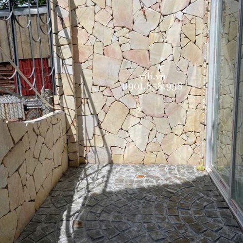 Đá rối vàng ốp tường - lát sân