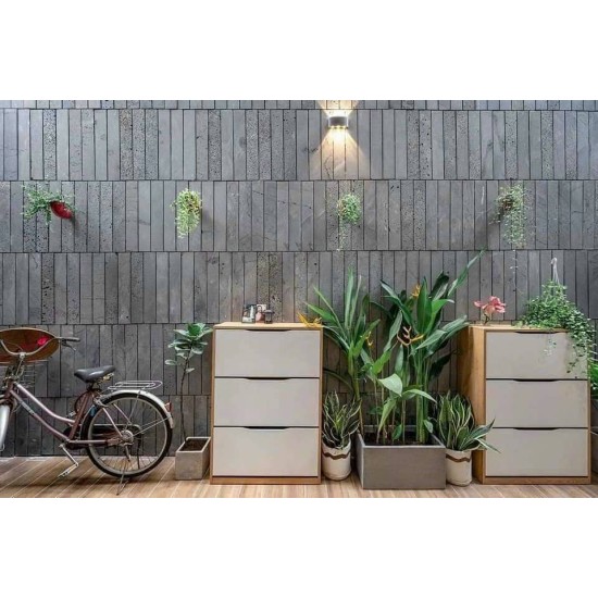 Đá tổ ong xám 5x30 dày 1.2 cm ốp trang trí