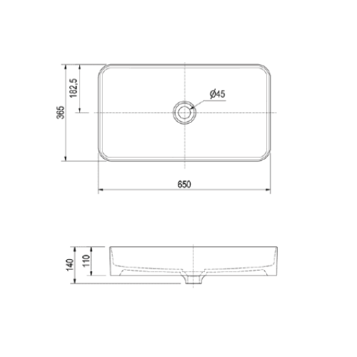 Chậu Rửa Lavabo Viglacera CM01 Đặt Bàn Chữ Nhật