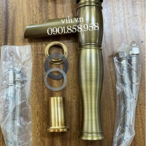 Vòi lavabo đồng cổ điển MV405 nóng lạnh