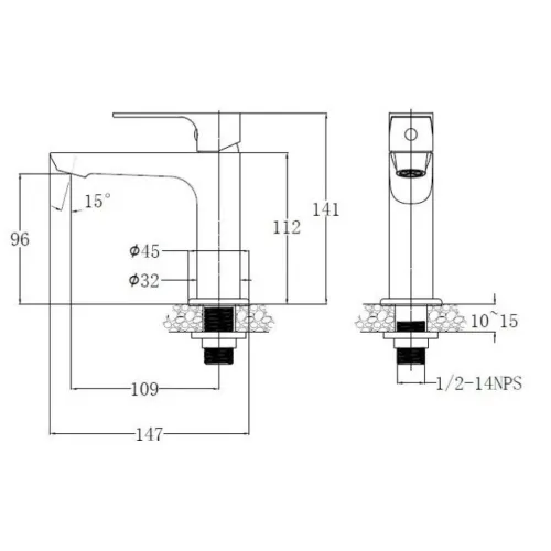 Vòi Lavabo Caesar B060CU Lạnh Xả Nhấn