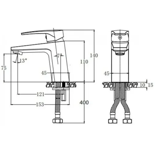 Vòi Lavabo Caesar B390CGU Màu Vàng Nóng Lạnh
