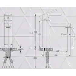 Vòi Lavabo Caesar B550CU (B550C) Nóng Lạnh