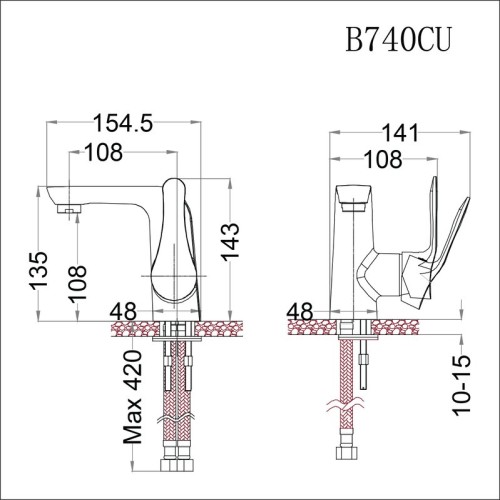 Vòi Lavabo Caesar B740CU Nóng Lạnh