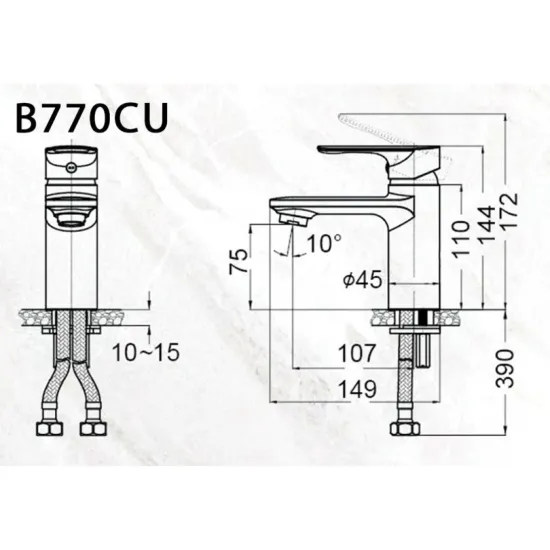 Vòi Lavabo Caesar B770CU Nóng Lạnh Bộ Xả Nhấn