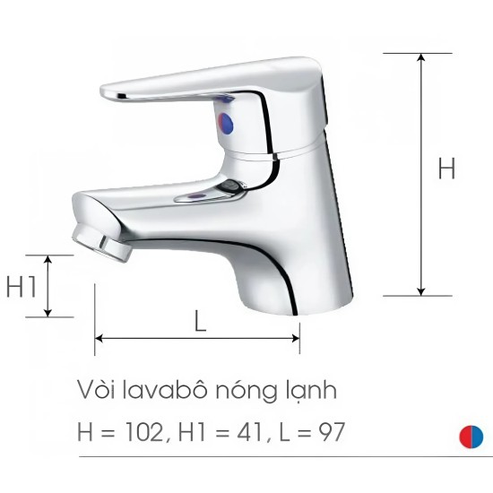Vòi Nóng Lạnh Lavabo CAESAR B120CU Bộ Xả Nhấn