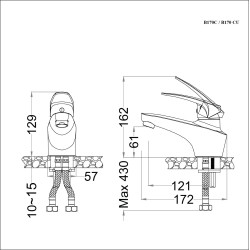 Vòi Nóng Lạnh Lavabo CAESAR B170CU Bộ Xả Nhấn
