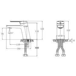 Vòi Nóng Lạnh Lavabo CAESAR B200CU Bộ Xả Nhấn