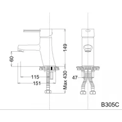 Vòi Nóng Lạnh Lavabo CAESAR B305CU (B305C)