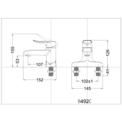 Vòi Nóng Lạnh Lavabo CAESAR B492CU