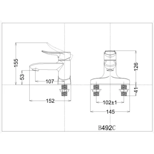 Vòi Nóng Lạnh Lavabo CAESAR B492CU
