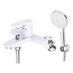 Vòi Sen Nóng Lạnh CAESAR S393CW Màu Trắng Tay Sen Massage