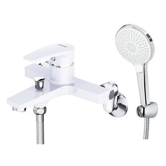 Vòi Sen Nóng Lạnh CAESAR S393CW Màu Trắng Tay Sen Massage