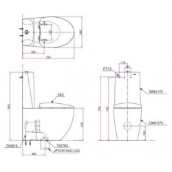 Bàn Cầu TOTO CW811PJWS/SW811JPW/F Hai Khối