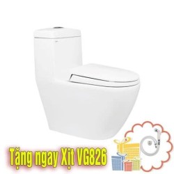 Bàn Cầu Viglacera V199 Một Khối Xả Nhấn Nắp Êm V86 + Tay xịt VG826