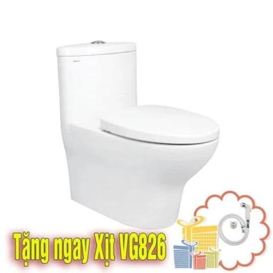 Bàn Cầu Viglacera C109 Một Khối Xả Nhấn Nắp Êm V38 + Tay Xịt VG826