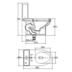 Bàn Cầu Viglacera V64 Một Khối Nắp Êm V86 + Tay xịt VG826