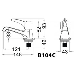 Vòi Lạnh Lavabo CAESAR B104C (Không Tạo Bọt)