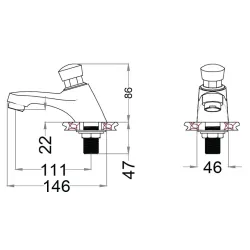 Vòi Lạnh Lavabo CAESAR B053CU (BF053) Xả Nhấn Bán Tự Động