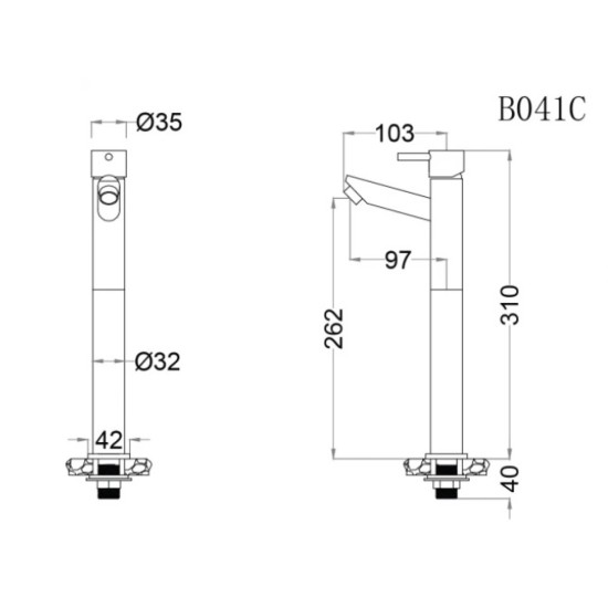 Vòi Lạnh Lavabo-CAESAR B041CU Cao Cổ