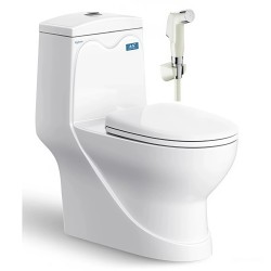 Bàn Cầu Một Khối Viglacera V38 Hai Nút Nhấn Tặng Tay xịt VG826