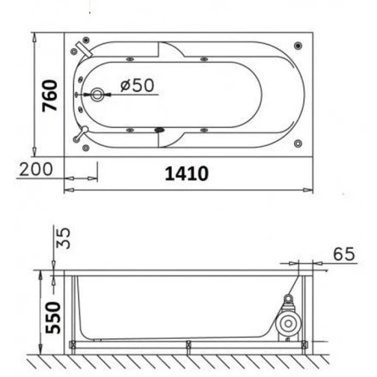 Bồn Tắm Xây 1.4M CAESAR AT0640