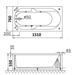 Bồn Tắm Xây 1.5M CAESAR AT0650