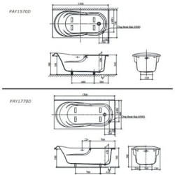 Bồn Tắm Xây TOTO PAY1570D/DB501R-2B