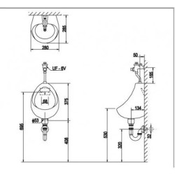 Bồn Tiểu Nam Inax U-116V Treo Tường