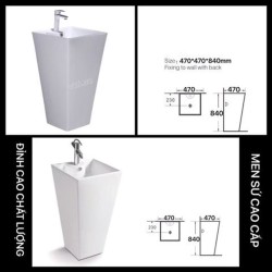 Chậu lavabo liền khối YOLO ML110 trụ đứng vuông