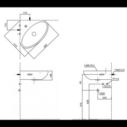 Chậu Lavabo TOTO LW815CJW/F Góc Treo Tường