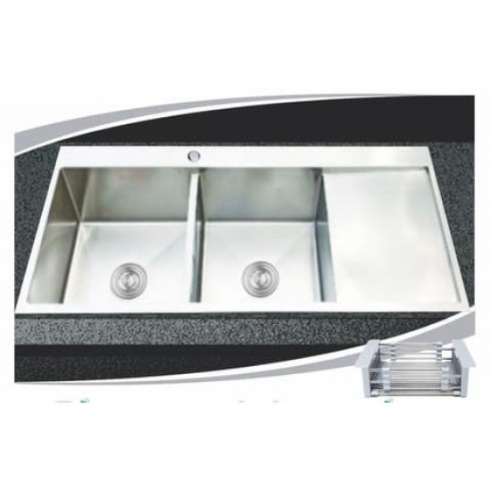 Chậu rửa chén 2 hộc A10048 inox 304 - 1000x480 mm