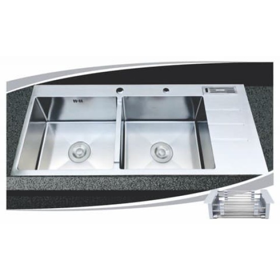 Chậu rửa chén 2 hộc B11048 inox 304 - 1100x480 mm