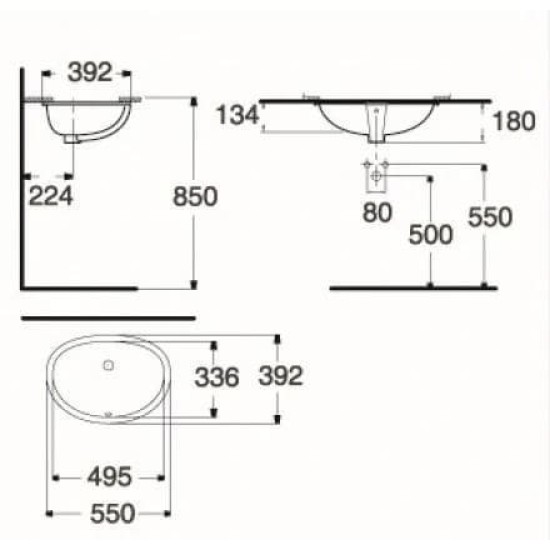 Chậu rửa Lavabo Âm Bàn American Standard La Vita WP-F512