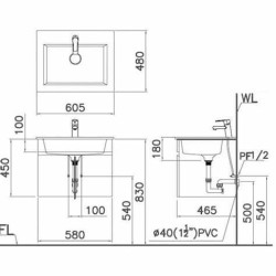 Chậu Rửa Lavabo Dương Bàn CAESAR LF5017