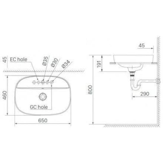 Chậu rửa lavabo Inax AL-652V đặt bàn