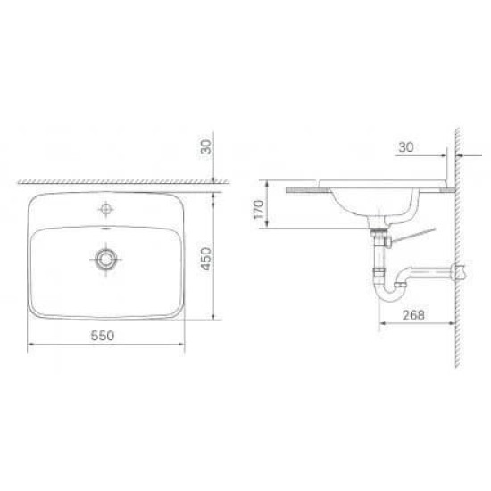 Chậu Rửa Lavabo Inax L-2398V Dương Vành