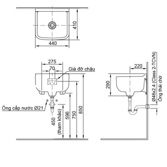 Chậu Rửa Lavabo Inax S-17V Đa Năng Treo Tường