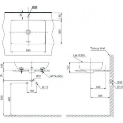 Chậu rửa lavabo TOTO LT1735 đặt bàn