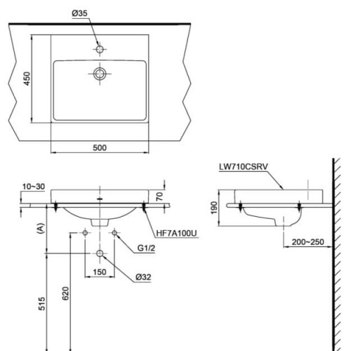 Chậu Rửa Lavabo TOTO LT710CSR Đặt Bàn